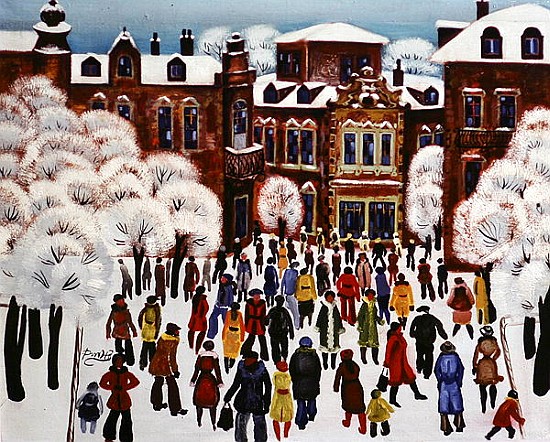 Winter Day in the City, 1975 (oil on canvas)  a Radi  Nedelchev