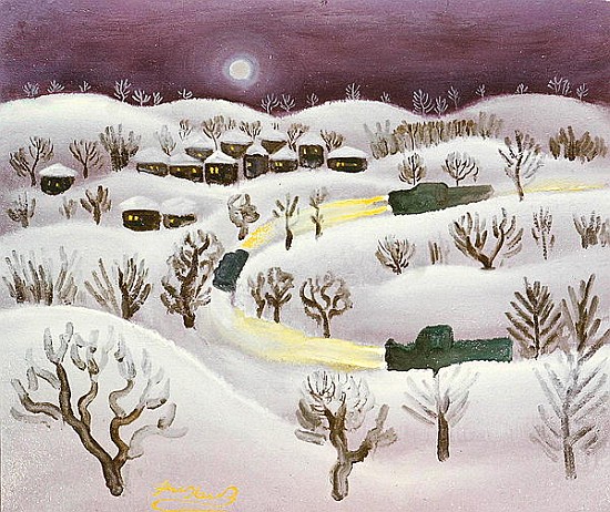 Winter Night, 1971 (oil on canvas)  a Radi  Nedelchev