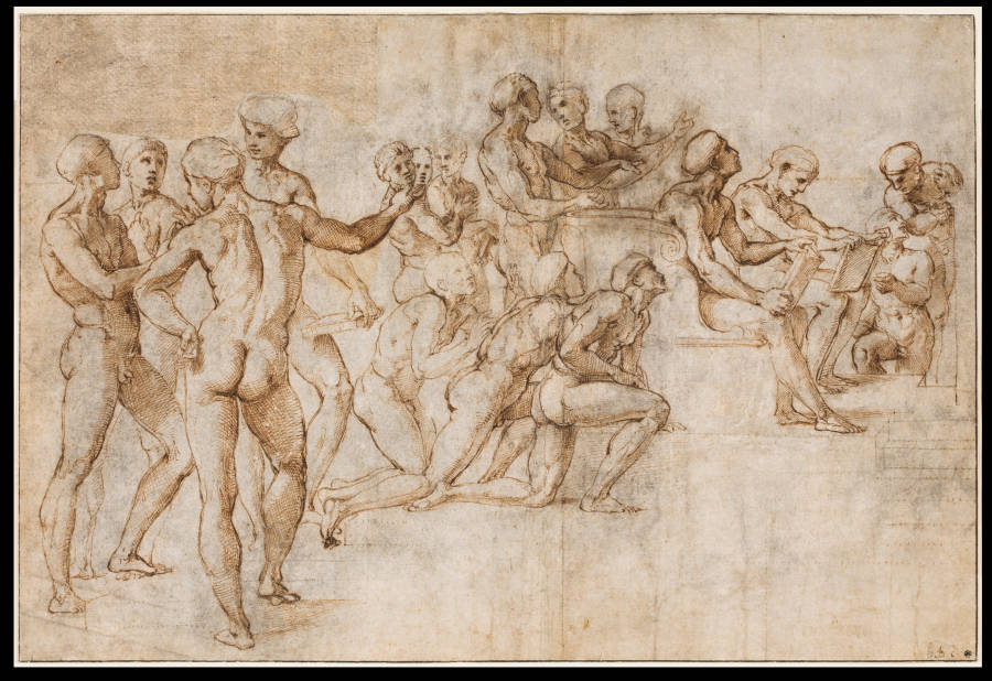 Study for the lower left section of the Disputa a Raffael