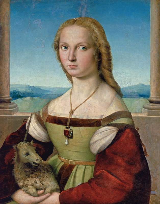 Portrait of a Lady with a Unicorn a Raffaello Sanzio