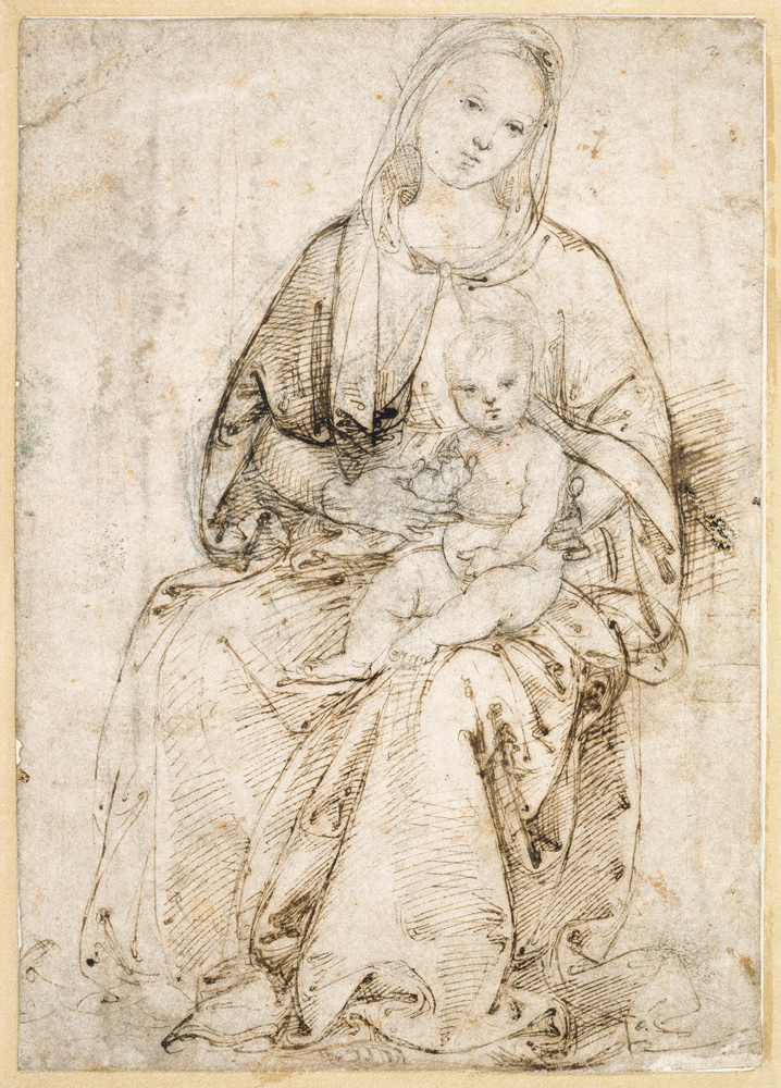 Sitzende Madonna mit Kind. a Raffaello Sanzio