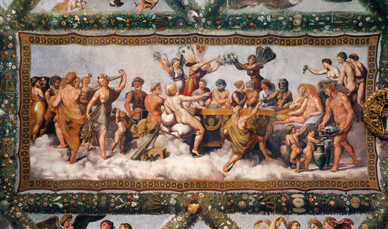 The Banquet of the Gods, Ceiling Painting of the Courtship and Marriage of Cupid and Psyche a Raffaello Sanzio