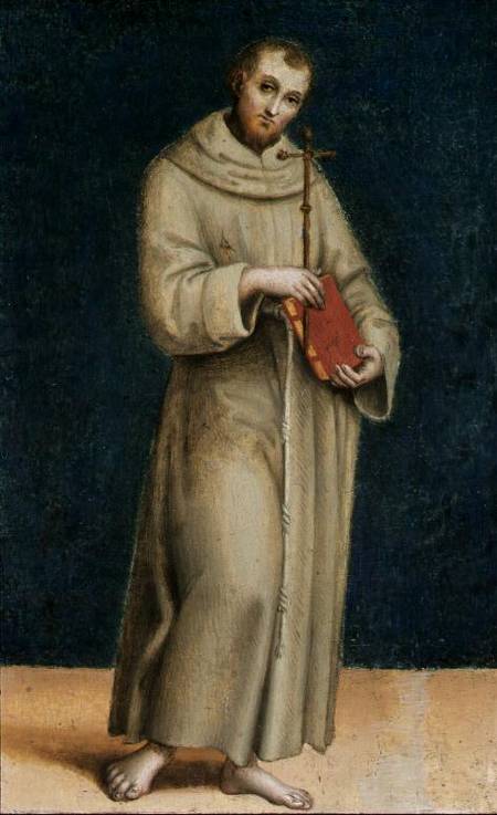 St. Francis of Assisi from the Colonna Altarpiece a Raffaello Sanzio