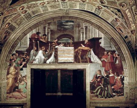 The Mass of Bolsena, from the Stanza dell'Eliodor a Raffaello Sanzio