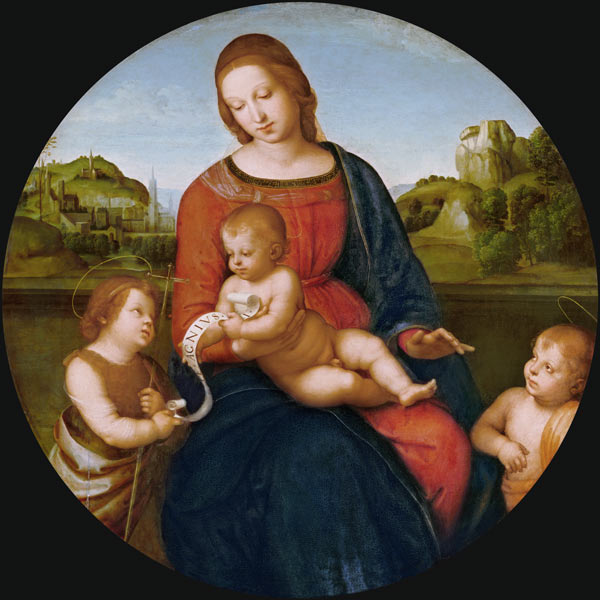 Maria with the child and the little Johannes d.T. (Madonna Terranuova) a Raffaello Sanzio