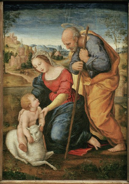 Raphael / Holy Family with lamm / 1504 a Raffaello Sanzio