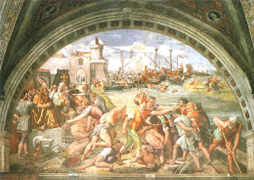 The Battle of Ostia a Raffaello Sanzio