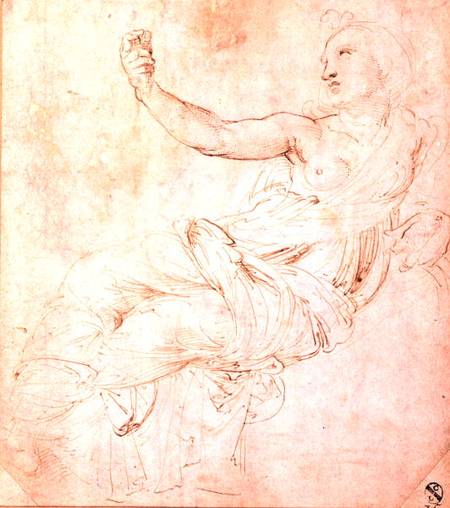 Study of Ariadne, for 'The Parnassus' a Raffaello Sanzio