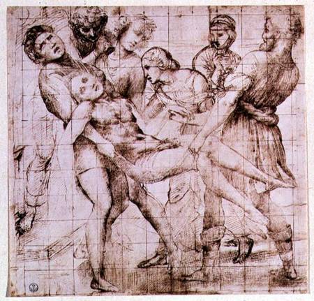 Study for the 'Entombment' in the Galleria Borghese, Rome a Raffaello Sanzio