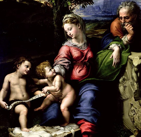 The Holy Family of the Oak Tree, c.1518 (detail of 56298) a Raffaello Sanzio