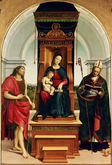 The Madonna and Child with St. John the Baptist and St. Nicholas of Bari a Raffaello Sanzio