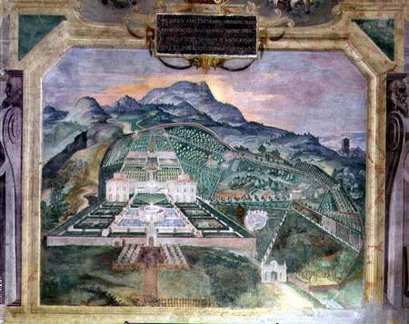 The Villa Lante, fresco in the Loggia a Raffaellino  da Reggio