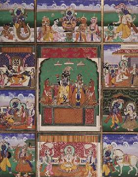 Vishnu in the centre of his ten avatars, Jaipur, Rajasthan