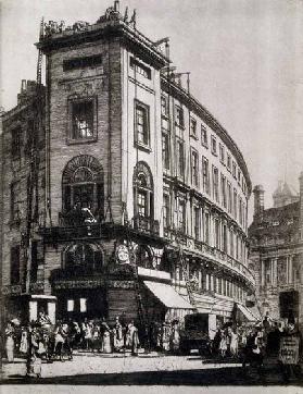 Regent Street, the Quadrant looking South, following the recent re-building, c.1920s (etching)