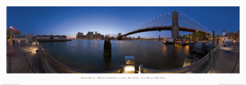 Brooklyn Bridge at dusk, NY a Randy Kosek