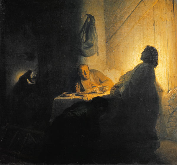 Christ at Emmaus risen from the dead a Rembrandt van Rijn