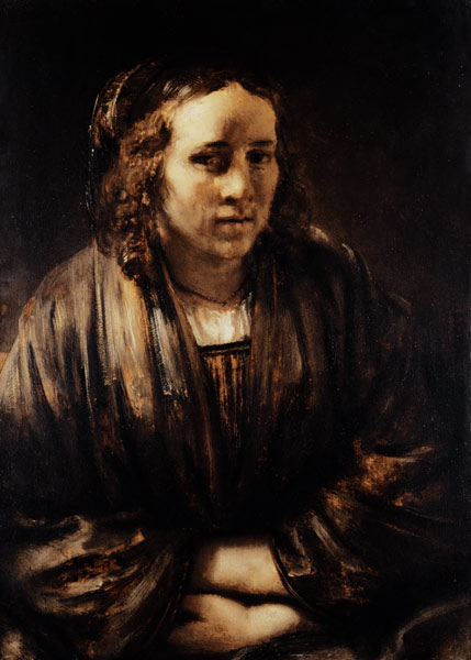 Portrait of the Hendrickje lout. a Rembrandt van Rijn