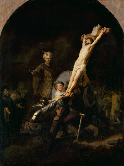 The cross raising a Rembrandt van Rijn