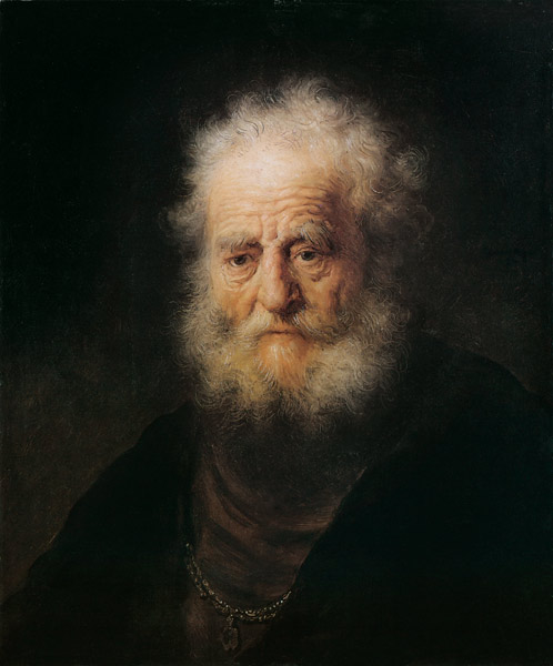 Head of an old man (Study) a Rembrandt van Rijn