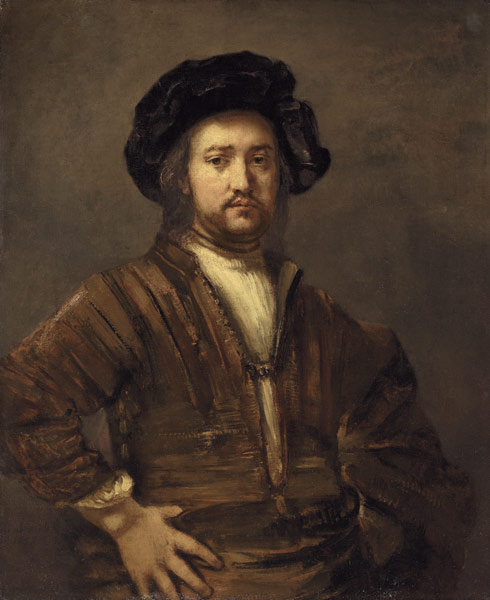 Bildnis eines Mannes mit in die Seite gestützten Armen a Rembrandt van Rijn