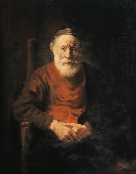 Portrait of an old man in a red gown. a Rembrandt van Rijn
