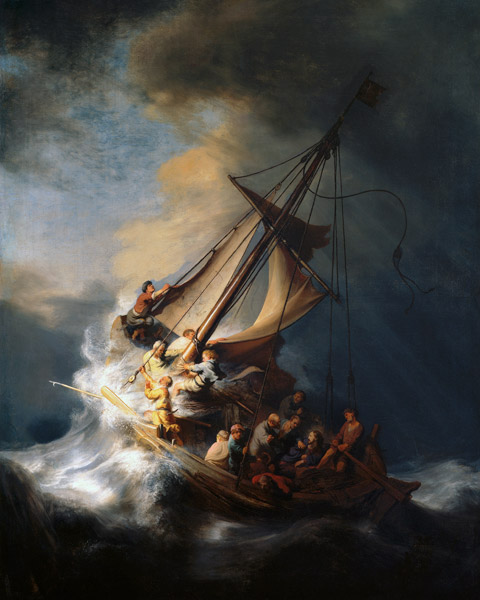 Cristo nella tempesta sul lago di Genezareth a Rembrandt van Rijn