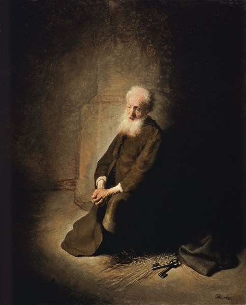 St. Peter in prison. a Rembrandt van Rijn