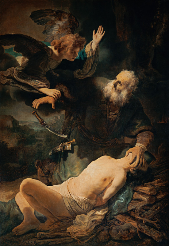 Sacrifice of Isaak a Rembrandt van Rijn