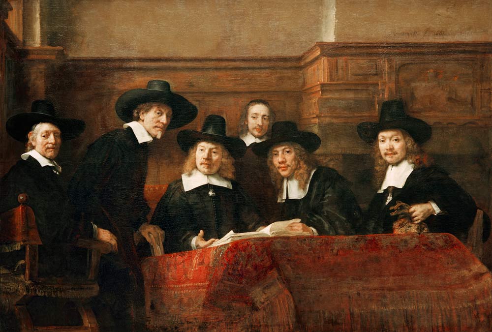 The abbots of the cloth dyer guild a Rembrandt van Rijn