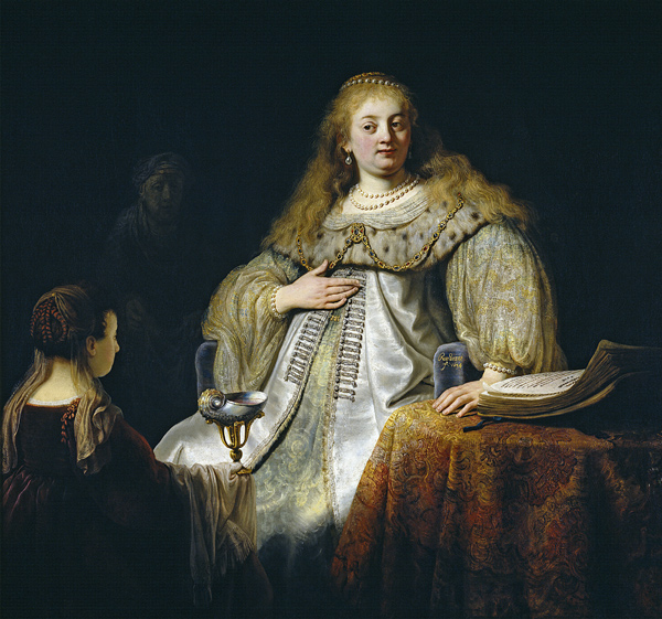 Judith at the banquet of Holofernes a Rembrandt van Rijn