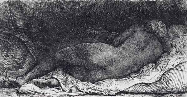 Negress Lying Down a Rembrandt van Rijn