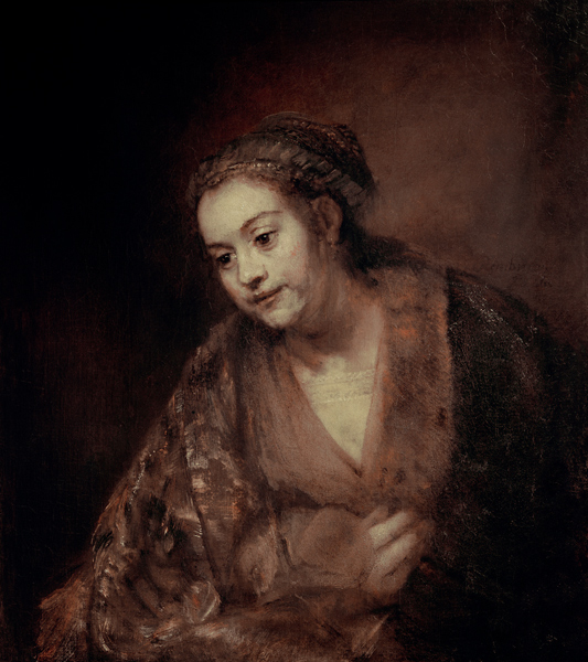Rembrandt, Halbfigur einer Frau a Rembrandt van Rijn