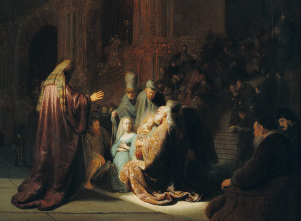 Rembrandt, Simeon im Tempel a Rembrandt van Rijn