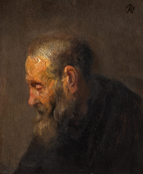 Study of an Old Man in Profile a Rembrandt van Rijn