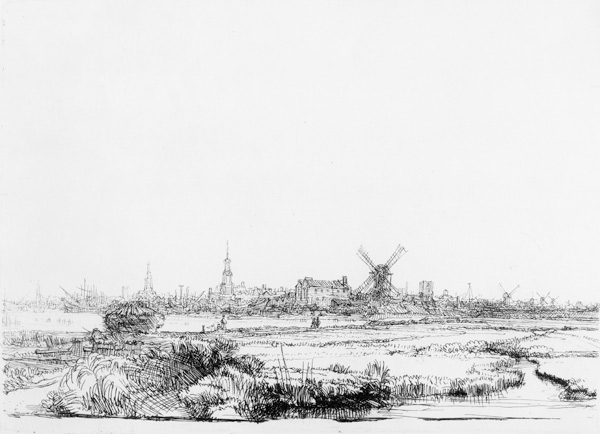 View of Amsterdam, c.1640 a Rembrandt van Rijn