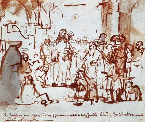 Christ and the adulteress a Rembrandt van Rijn