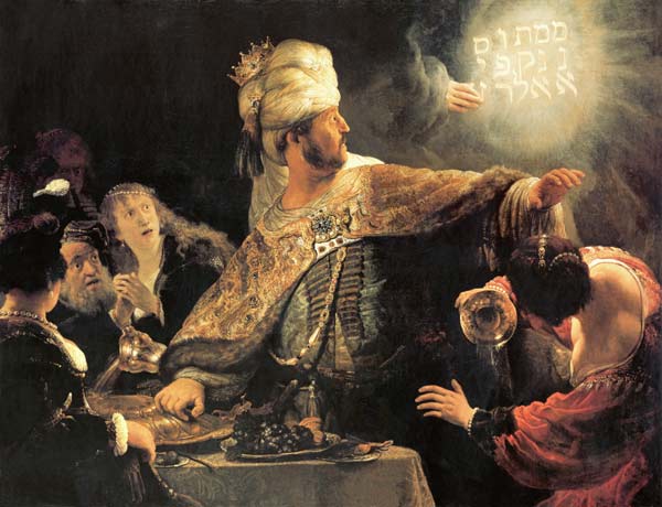 The feast of the Belshazzar a Rembrandt van Rijn