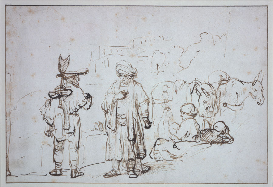 Der Levite mit dem Mann aus Gibeah a Rembrandt van Rijn