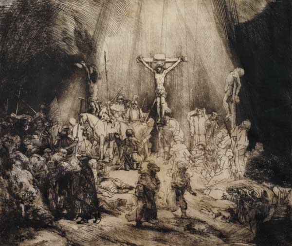 The Three Crosses a Rembrandt van Rijn