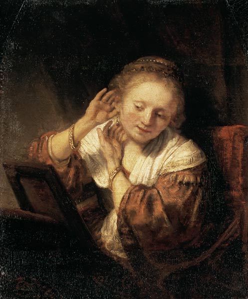 Rembrandt, Frau mit Ohrringen a Rembrandt van Rijn