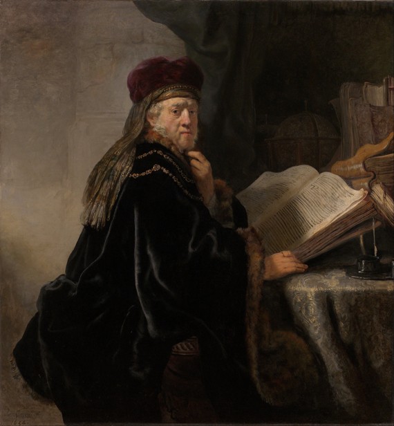A Scholar Seated at a Desk (Scholar at his Study) a Rembrandt van Rijn