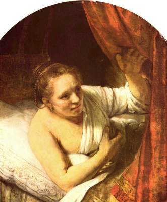 Hendrickje lout in bed a Rembrandt van Rijn