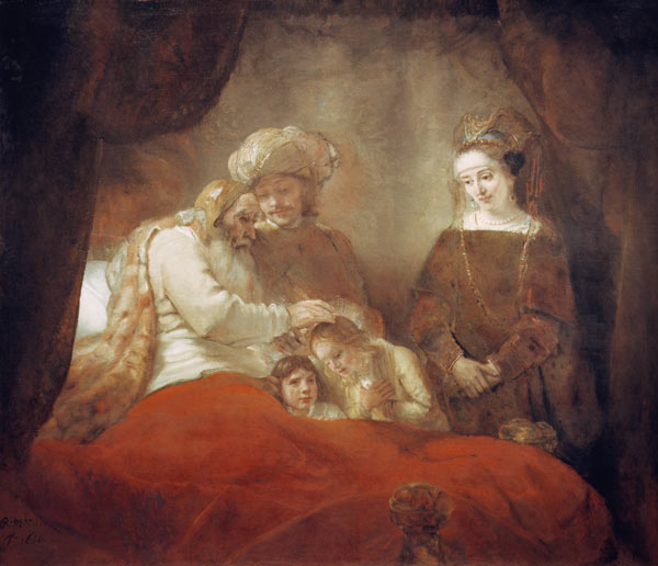 Jacob Blessing Ephraim and Manasseh a Rembrandt van Rijn