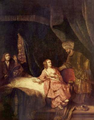 Josef and Potiphar a Rembrandt van Rijn