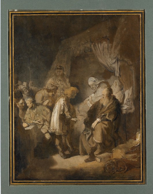 Joseph relating his dreams to his parents and brothers a Rembrandt van Rijn
