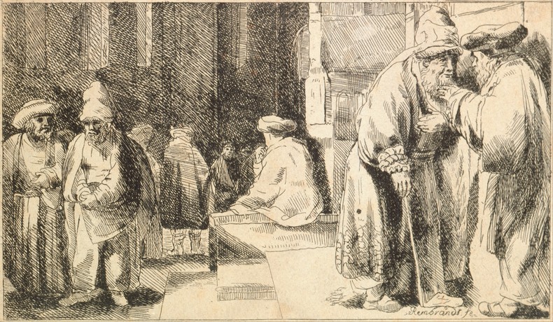 Jews in the Synagogue a Rembrandt van Rijn