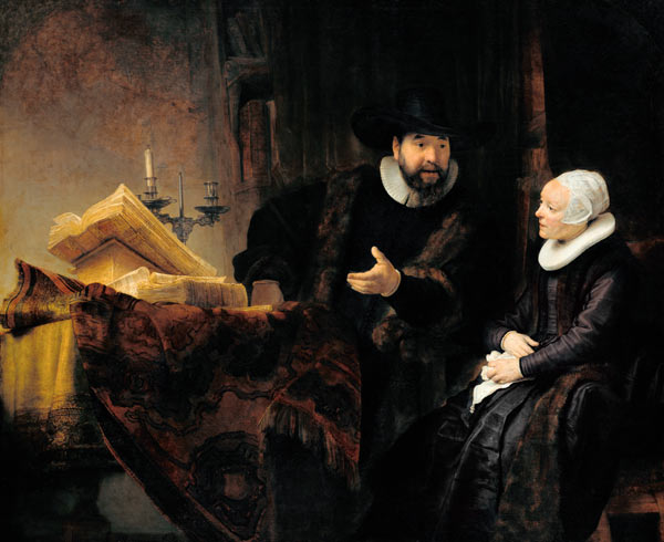 The Mennonite Preacher Anslo and his Wife a Rembrandt van Rijn