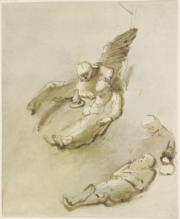 Petrus im Gefängnis, vom Engel geweckt a Rembrandt van Rijn