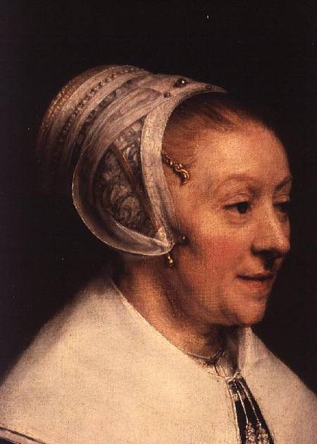 Portrait of Catherine Hoogsaet (detail of Head) a Rembrandt van Rijn