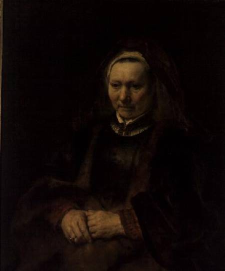 Portrait of an Elderly Woman a Rembrandt van Rijn
